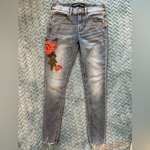 Size 0R Express Mid Rise Ankle Legging with Floral Appliqué, in EUC!!